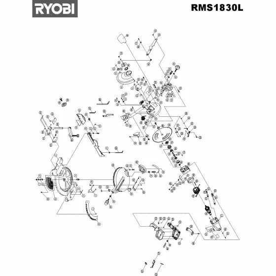 Ryobi RMS1830L Spare Parts List Type: 1000014453